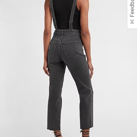 Express black jean distressed overalls size 8 NWOT - Picture 11 of 11